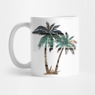 Distressed Wood Palm Trees Mug